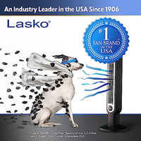 Lasko Oscillating Tower Fan, Quiet Fans with Remote, for Bedroom, Living Room, Office, Tower Fan with Remote, 3-Speed Timer, 42”, Silver T42951