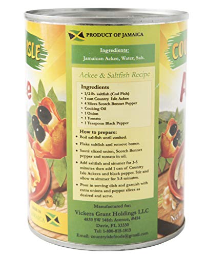 Country Isle Jamaican Ackee in the Can (3-Pack), Perfect with Saltfish and Breadfruit, Tree Fresh