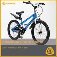 RoyalBaby Freestyle Kids Bike 20 Inch Wheel Bicycle Teens BMX with Dual Hand Brakes Kickstand Boys Girls Ages 6-10 Years, Blue