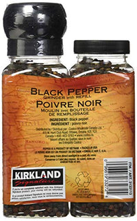 Kirkland Signature Black Pepper with Grinder, 6.3 oz, 2-count