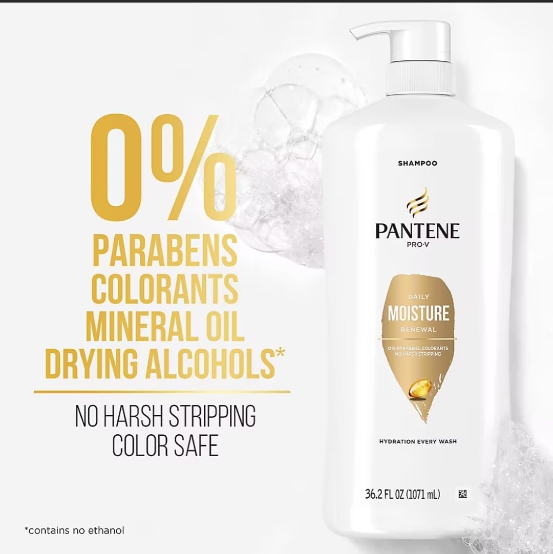 Pantene Pro-V Daily Moisture Renewal Shampoo, 36.2 oz (Pack of 2)