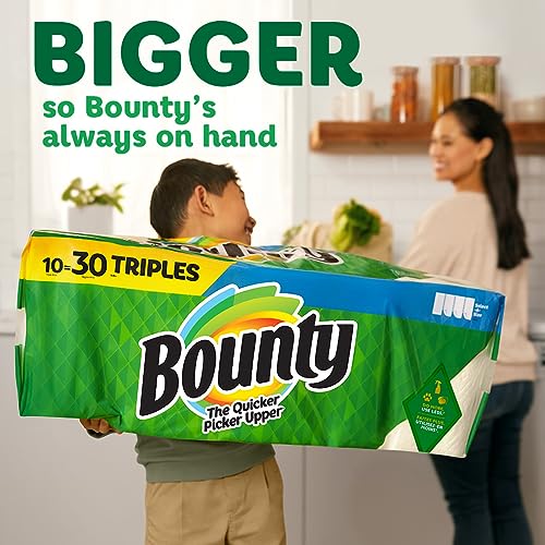 Bounty Full Sheet Paper Towels, White, 2 Triple Rolls - 6 Regular Rolls