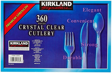 Kirkland Signature Crystal Clear Cutlery, 360 Count (Pack of 1)