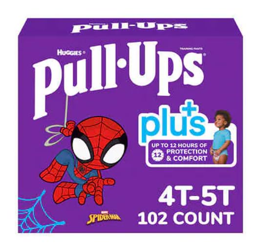 Huggies Pull-Ups Plus, Boys 4T-5T, 102 ct