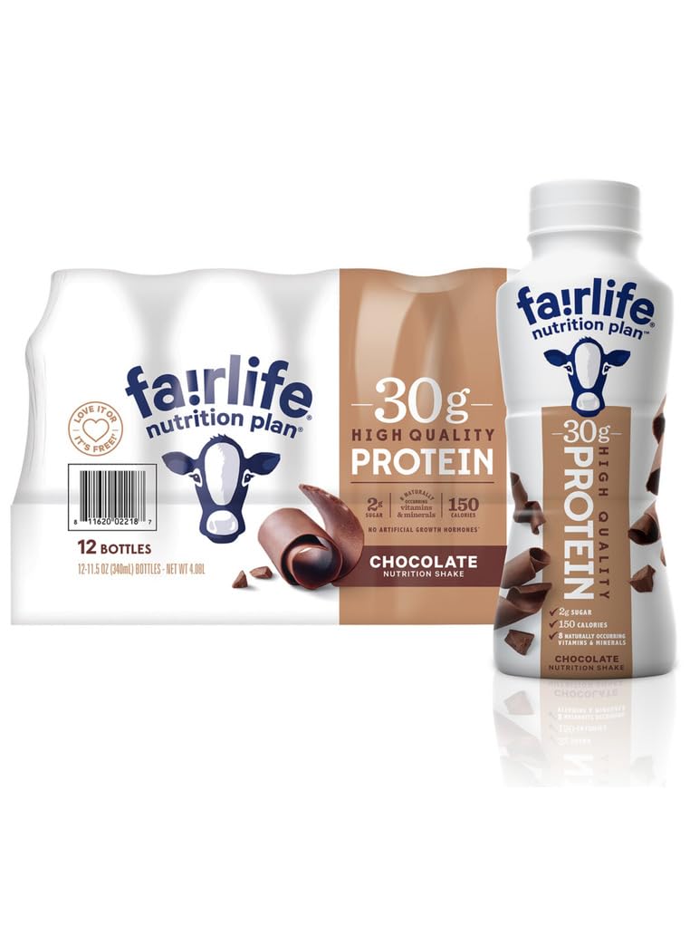 Fairlife Nutrition Plan Chocolate, 30 g. Protein Shake (11.5 fl. oz., 12 pk.) Bundled by US Primes