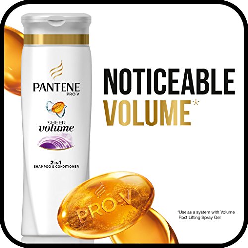 Pantene Pro-V 2 in 1 Shampoo & Conditioner, Sheer Volume with Collagen, 12.6 Ounce