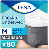 TENA Incontinence Underwear for Men, Maximum Absorbency, ProSkin, Medium - 80 Count