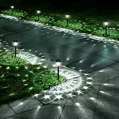 URAGO Super Bright Solar Lights, Waterproof 10 Pack, Dusk to Dawn Up to 12 Hrs Solar Powered Outdoor Pathway Garden Lights Auto On/Off, LED Landscape Lighting Decorative for Walkway Patio Yard