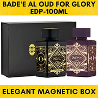 Lattafa Bade'e Al Oud 2-Piece Set for Unisex, (3.4 Oz Amethyst Eau De Parfum Spray + 3.4 Oz Oud for Glory Eau De Parfum Spray)