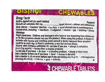 Pepto Bismol Chewables Dispenser - 32 Packs of 4