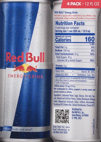 Red Bull Energy Drink, 12 Fl Oz Cans, (Pack of 4)