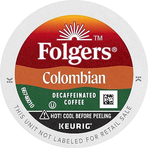 Folgers Colombian Decaf Medium Roast Coffee, 72 Keurig K-Cup Pods