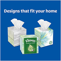 Kleenex Soothing Lotion Tissues with Aloe, Coconut Oil and Vitamin E, 4 cube boxes, 1 Cube Box containe 85 Tissues. Total of 340 Tissues. Assortment Colors.