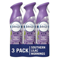 Febreze Air Fresheners, Room Fresheners, Odor-Fighting Air Effects, Lilac Scent , 8.8 oz. Aerosol Can, (Pack of 3) , Air Freshener Spray