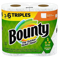 Bounty Full Sheet Paper Towels, White, 2 Triple Rolls - 6 Regular Rolls