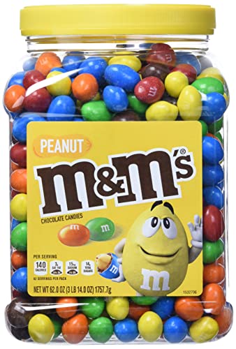 M&M'S Candies, Peanut Chocolate, 62 Ounce Jar, Pack of 1