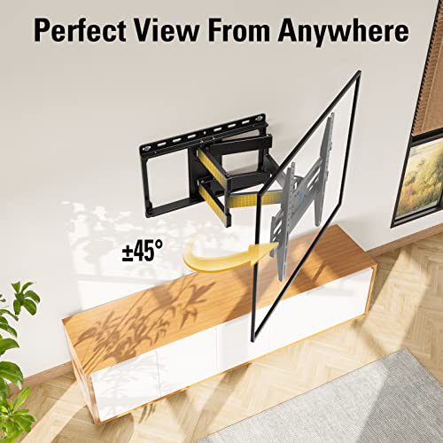 Mounting Dream TV Wall Mount for 32-65 Inch TV, TV Mount with Swivel and Tilt, Full Motion TV Bracket with Articulating Dual Arms, Fits 16inch Studs, Max VESA 400X400 mm, 99lbs, MD2380