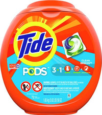 Tide PODS Liquid Laundry Detergent Pacs, Clean Breeze, 72 Count, Ocean