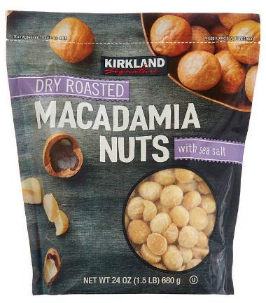 Kirkland Signatures Dry Roasted Macadamia Nuts with Sea Salt 24 Oz. (3 Pack)