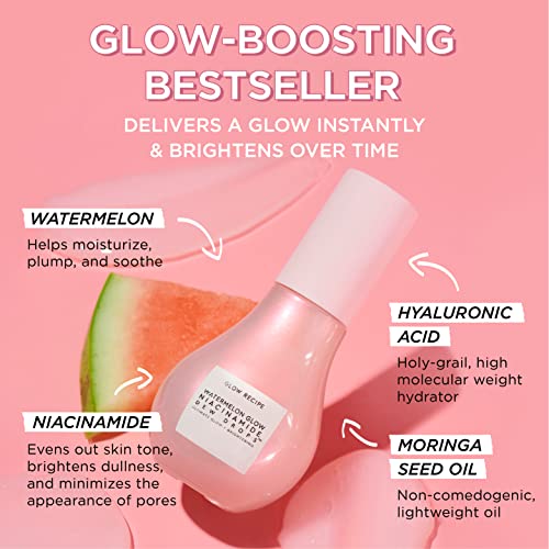 Glow Recipe Niacinamide Dew Drops - Skin Care Facial Serum & Illuminating Makeup Primer for Dewy, Glowing Skin - Hyaluronic Acid Hydrating Face Serum for Brightening, Plumping, & Highlighting (15ml)