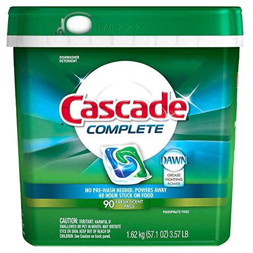 Cascade Complete Dawn Fresh Scent Pacs Dishwasher Detergent 90 ct Plastic Container