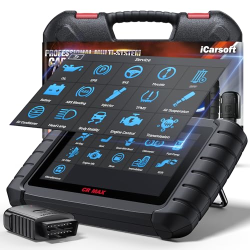 iCarsoft CR Max BT (Enhance Version) Bluetooth Bidirectional Scan Tool, All System, 27 Reset+Extra 38 Service-Oil/EPB/BMS/SAS/SRS/ABS etc.OBD2 Diagnostic Scanner, 4-in-1 Live Graphing, Free Update