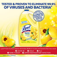 Lysol Multi-Surface Cleaner, Sanitizing and Disinfecting Pour, to Clean and Deodorize, Sparkling Lemon and Sunflower Essence, 210 Fl Oz