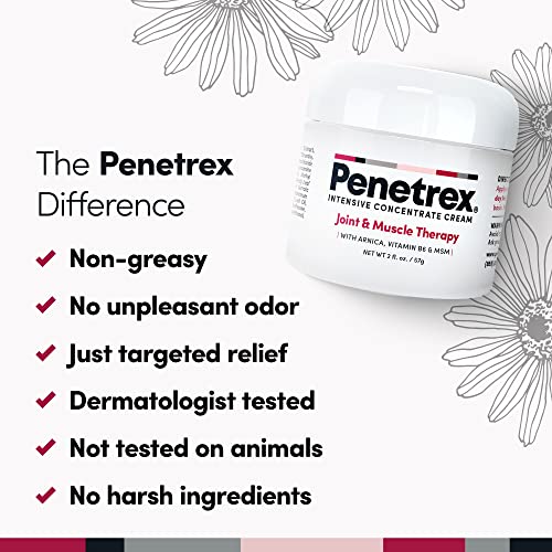 Penetrex Joint & Muscle Therapy 2oz Cream (6-Pack) Intensive Concentrate Rub for Joint and Muscle Recovery, Premium Formula with Arnica, Vitamin B6 and MSM Provides Relief for Back