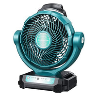 DTEZTECH Cordless Fan Powered by Makita 18V LXT Lithium-ion Battery/DC Cord, Floor Fan Battery Operated, 8-1/2" Fan for Camping, Gym, Garage, Travel, Office, Bedroom