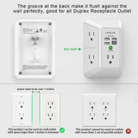 Wall Charger, Surge Protector, QINLIANF 5 Outlet Extender with 4 USB Charging Ports (4.8A Total) 3-Sided 1680J Power Strip Multi Plug Adapter Spaced for Home Travel Office (3U1C)