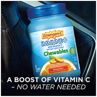 Emergen-C Immune+ Chewables 1000mg Vitamin C with Vitamin D Tablet, Immune Support Dietary Supplement for Immunity, Orange Blast Flavor - 42 Count