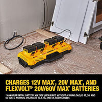 DEWALT 20V MAX* Charger, 4-Port, Rapid Charge (DCB104) , Black/Yellow