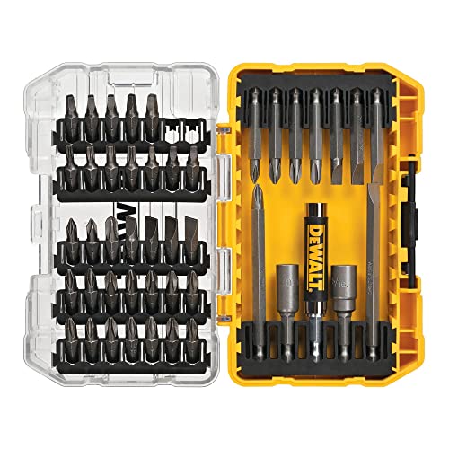 DEWALT Screwdriver Bit Set with Tough Case, 45-Piece (DW2166), Grey/Silver Screwdriving Set with Tough Case