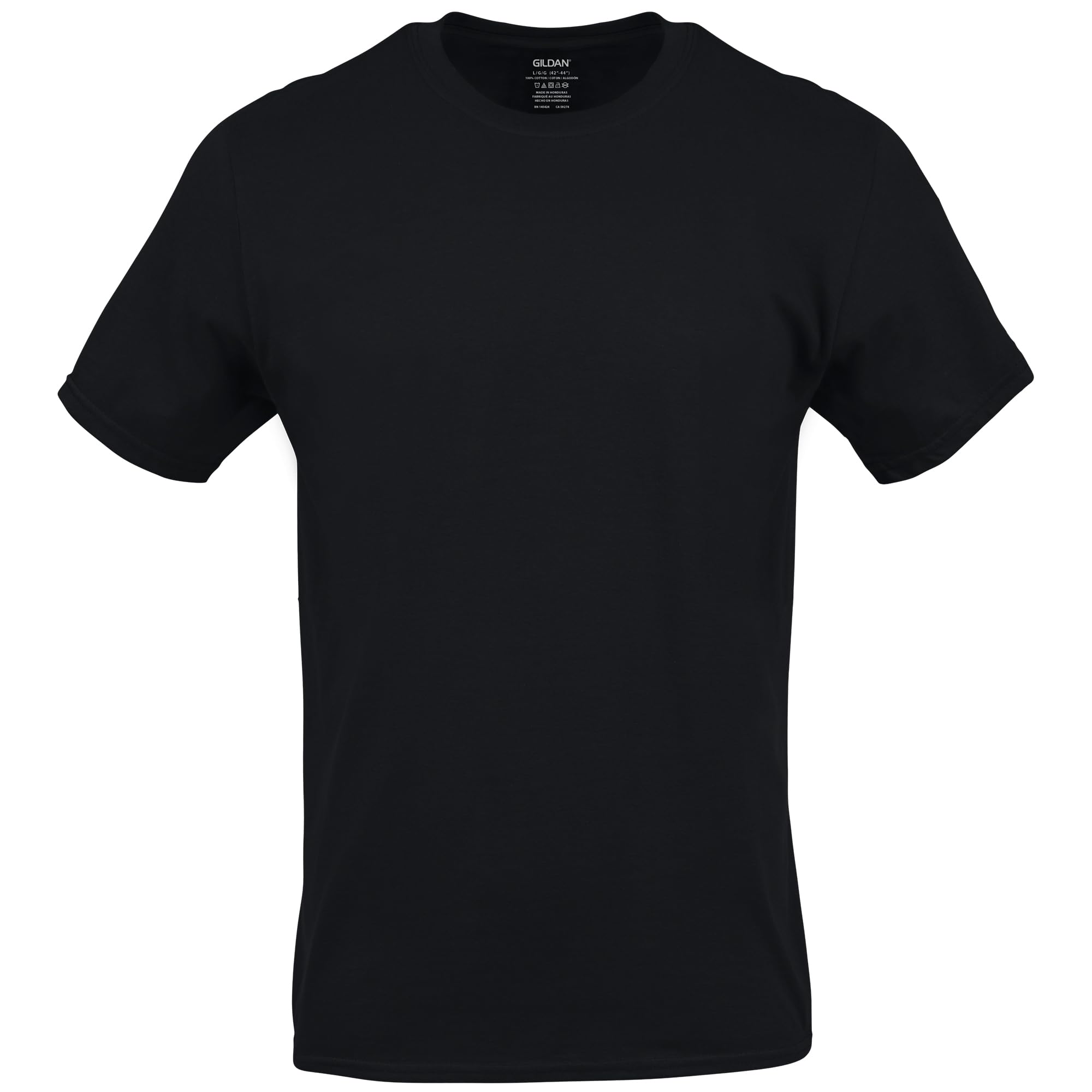 Gildan Men's Crew T-Shirts, Multipack, Style G1100, Black (6-Pack