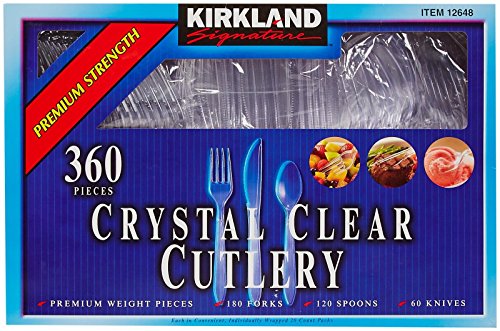 Kirkland Signature Crystal Clear Cutlery, 360 Count (Pack of 1)