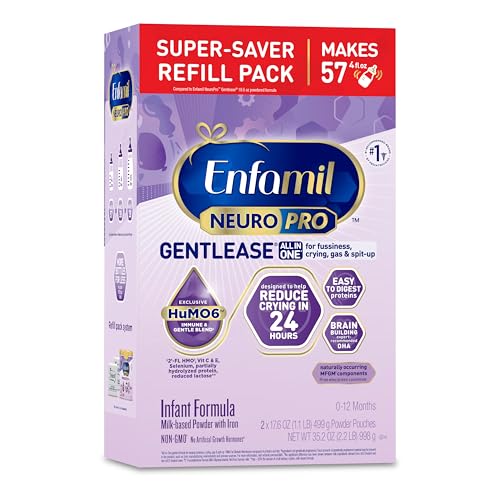 Enfamil NeuroPro Gentlease Baby Formula, Brain Building DHA, HuMO6 Immune Blend, Designed to Reduce Fussiness, Crying, Gas & Spit-up in 24 Hrs, Infant Formula Powder, Baby Milk, 35.2 Oz