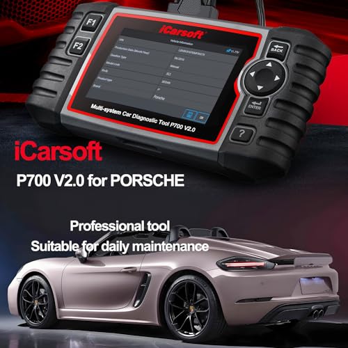 iCarsoft Auto Diagnostic Scanner P700 V2.0 for Porsche with Engine/Transmission/ABS/Airbag Diagnosis Scan,OBD2 Code Reader with Oil Reset EPB ETC+Battery/O2 Sensor/EVAP Test-2024 Newest