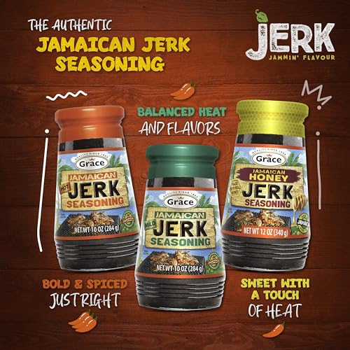 Grace Jamaican Jerk Seasoning Paste - 10oz - Mild Jerk Seasoning Jamaican Style - Caribbean Jerk Seasoning Mix for Jerk Chicken Seasoning & Oxtail Seasoning - Best BBQ Rub for Pork Ribs & Steaks 2 Pack