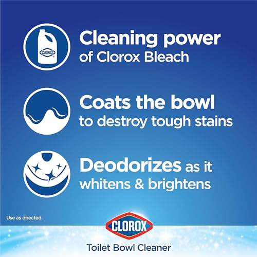 Clorox Toilet Bowl Cleaner, Clinging Bleach Gel, Ocean Mist - 24 Ounces, Pack of 2