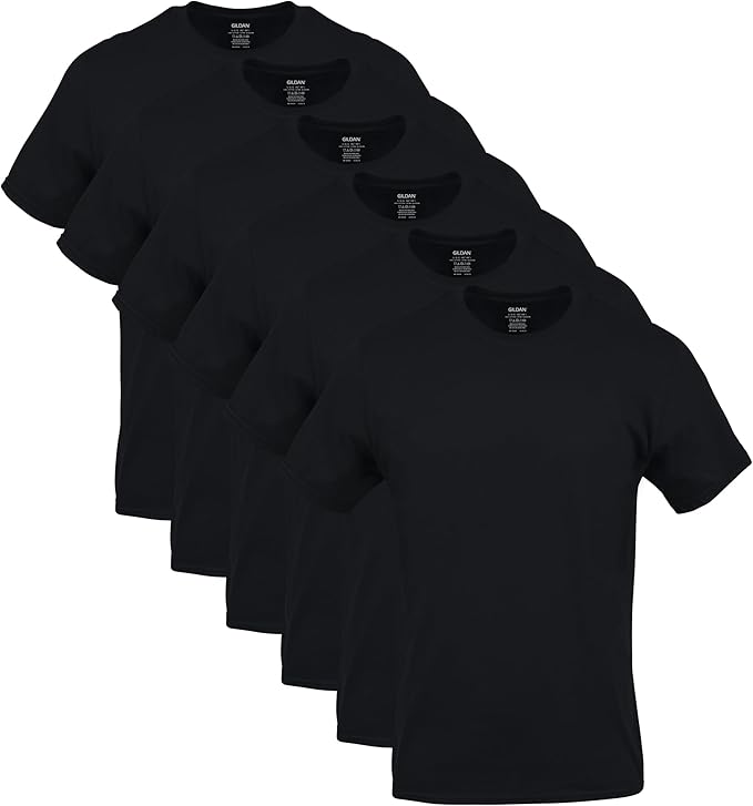 Gildan Men's Crew T-Shirts, Multipack, Style G1100 6 PACK WHITE