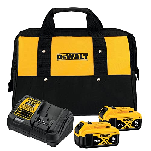 DEWALT 20V MAX Battery Charging Kit, Includes 2 Batteries, 5Ah, Includes Small Storage Bag (DCB205-2CK)