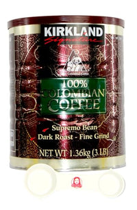 Kirkland Signature 100% Colombian Dark Roast Coffee Bundle (3 lbs) with Bonus Sophley Measuring Spoon - Rich Flavor and Convenient Brewing!