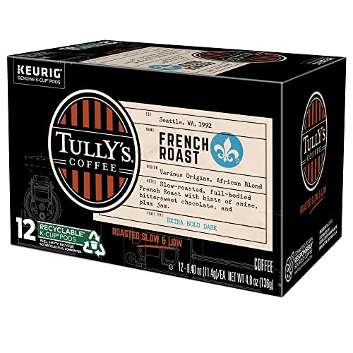 Tully's Coffee French Roast Keurig Single-Serve K-Cup Pods, Dark Roast Coffee, 72 Count