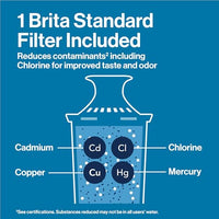 Brita Large Water Filter Pitcher, BPA-Free Water Pitcher, Replaces 1,800 Plastic Water Bottles a Year, Lasts Two Months or 40 Gallons, Includes 1 Filter, 10-Cup Capacity, Bright White
