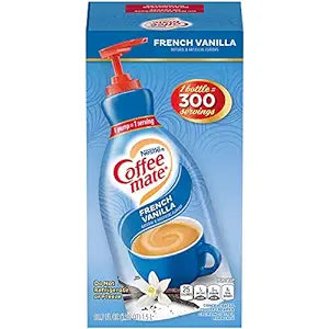 Nestle Coffee mate Liquid Creamer Pump, French Vanilla (1.5 L) (5 Pack)