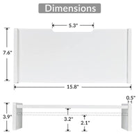 KINLINK Bamboo Monitor Stand Riser, Monitor Riser with 2 Adjustable Height, 15.8 inch Computer Riser for Computer, iMac, PC, Printer, Computer Monitor Stand for Home & Office, White