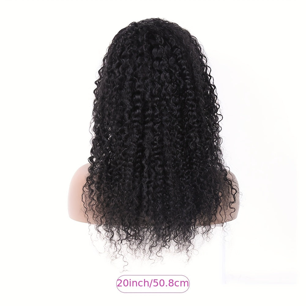 EMOL 180% Density Kinky Curly 13x4 Lace Front Wig - Pre-Plucked 4C Natural Look, Transparent Lace, Glueless for All Women