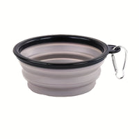 Portable Foldable Pet Bowl with Black Frame, 11.83oz TPR Dog Food Dish for Outdoors