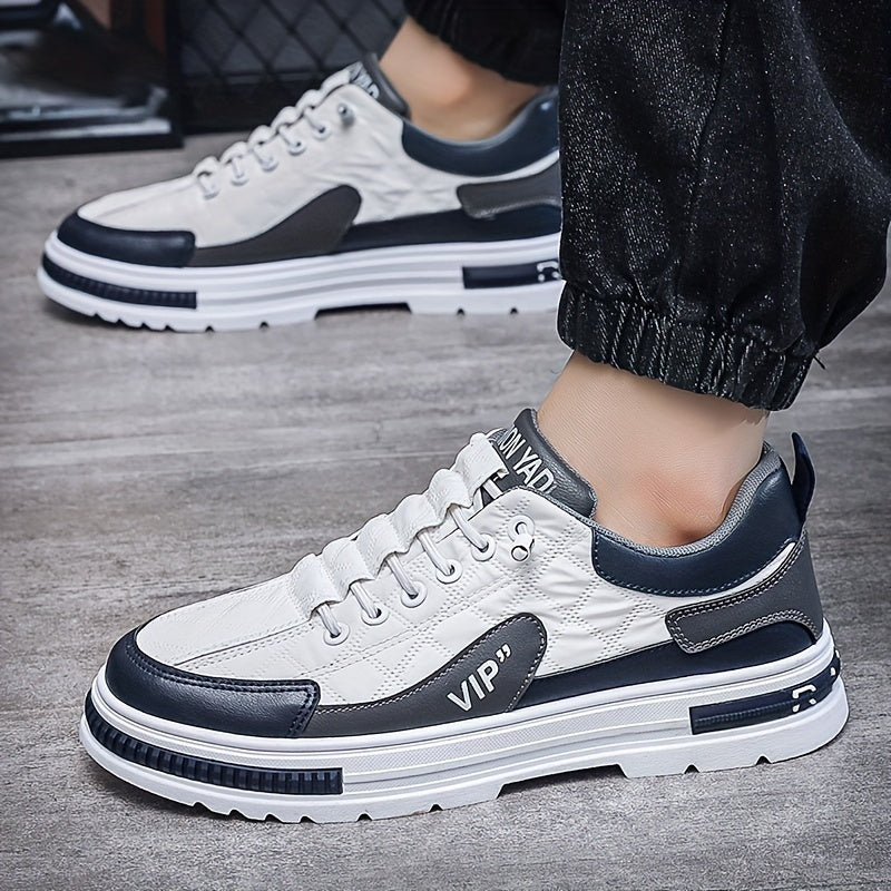 [Colour Block Skateboard Shoes] Men's Chic Street Style Colour Block Skateboard Shoes, Comfy Non Slip Casual Sneakers For Men's Outdoor Activities, Men's Footwear