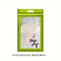 [Holographic Zipper Lock Bags] 100-Pack Holographic Zipper Lock Resealable Bags | Moisture-Proof Aluminum Foil Polyester Film Flat Transparent Window Pouch for Electronics/Jewelry/Cosmetics Organization, 4 Size Options, Non-f